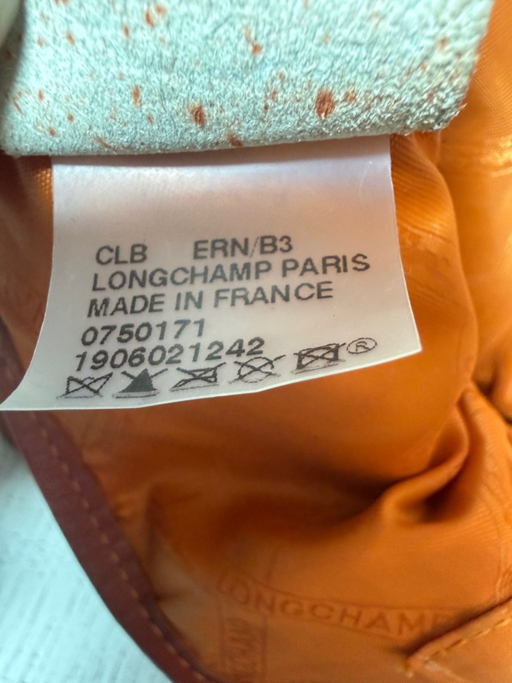 Longchamp Pebbled Leather Tote in Burnt Orange GUC - Picture 7 of 9
